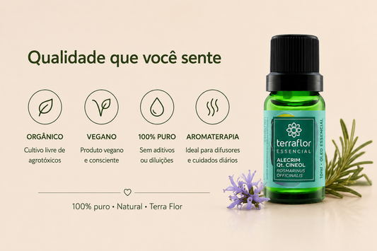 Óleo Essencial Orgânico de Alecrim 10ml – Terra Flor