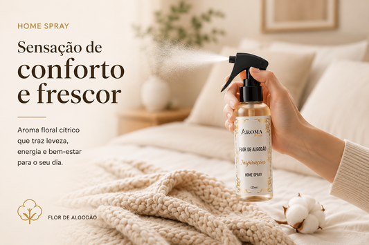 Home Spray Flor de Algodão 120ml Aromatizador de Ambiente Aroma Max