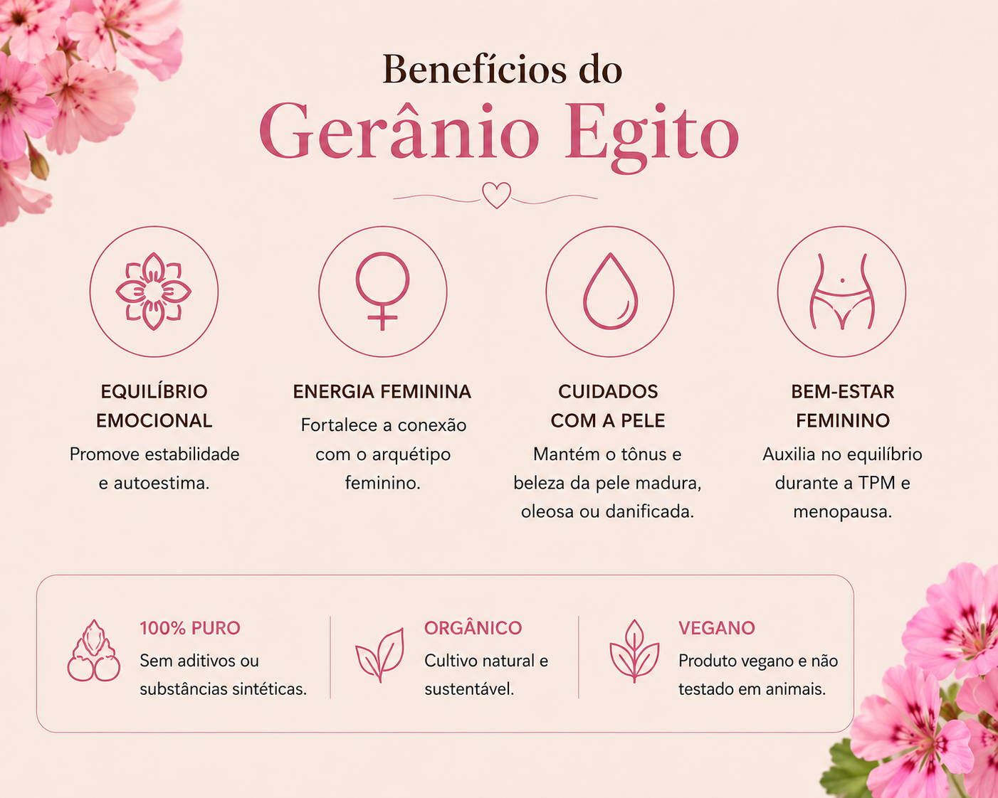 Óleo Essencial Orgânico de Gerânio Egito 10ml – Terra Flor