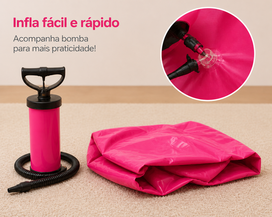 Poltrona Inflável Rosa Portátil – Sofá Relax para Praia, Piscina e Camping