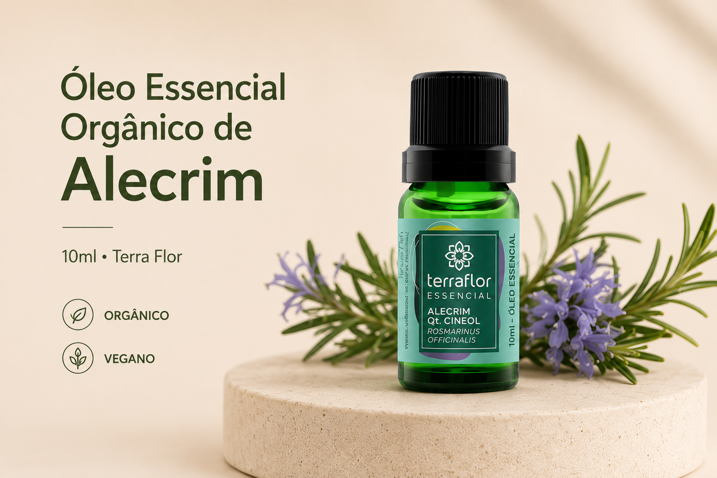 Óleo Essencial Orgânico de Alecrim 10ml – Terra Flor
