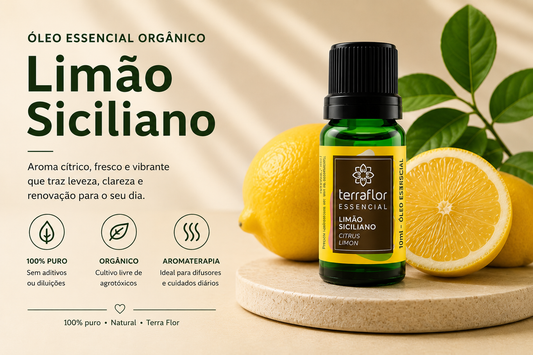 Óleo Essencial Orgânico de Limão Siciliano 10ml – Terra Flor