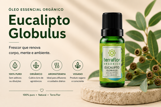 Óleo Essencial Eucalipto Globulus Orgânico 5ml Terra Flor Vegano