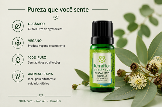 Óleo Essencial Eucalipto Globulus Orgânico 5ml Terra Flor Vegano