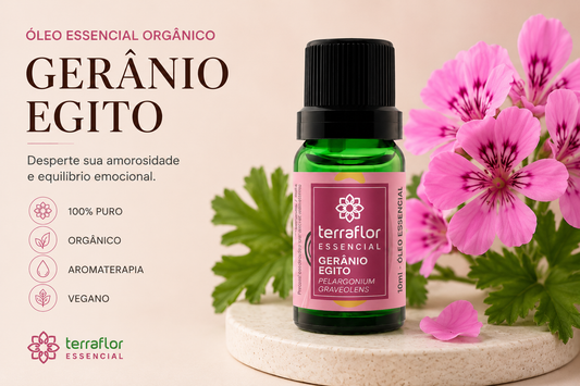 Óleo Essencial Orgânico de Gerânio Egito 10ml – Terra Flor
