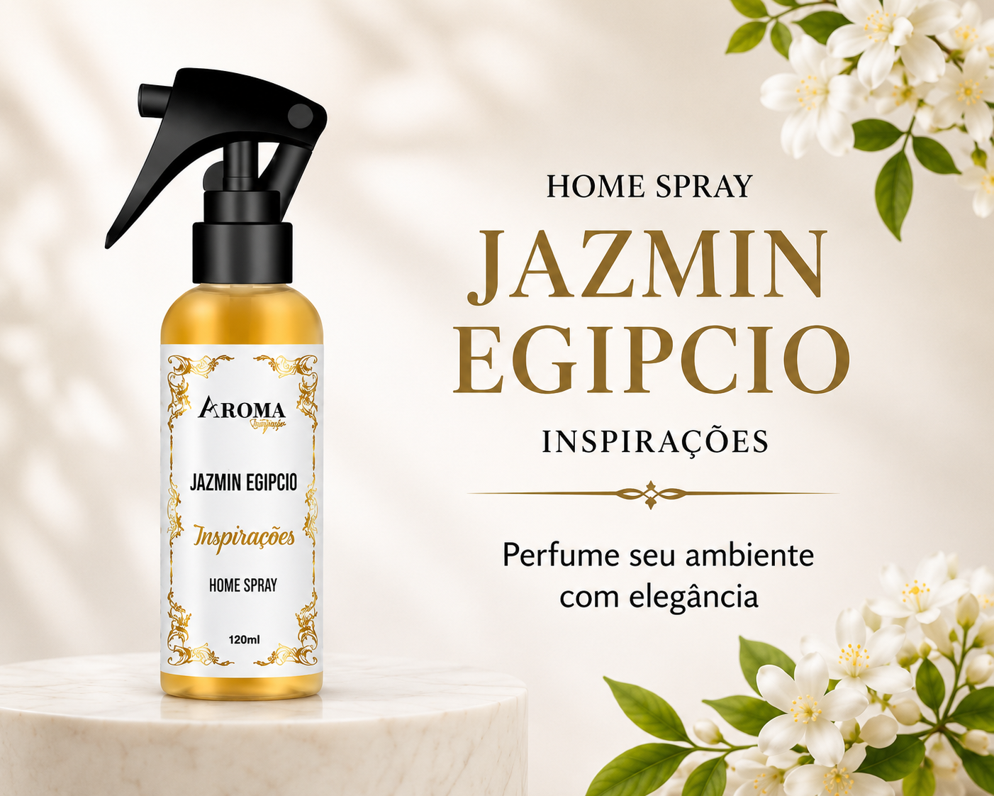 Home Spray Jasmim Egípcio 120ml – Aromatizador de Ambientes Inspirações