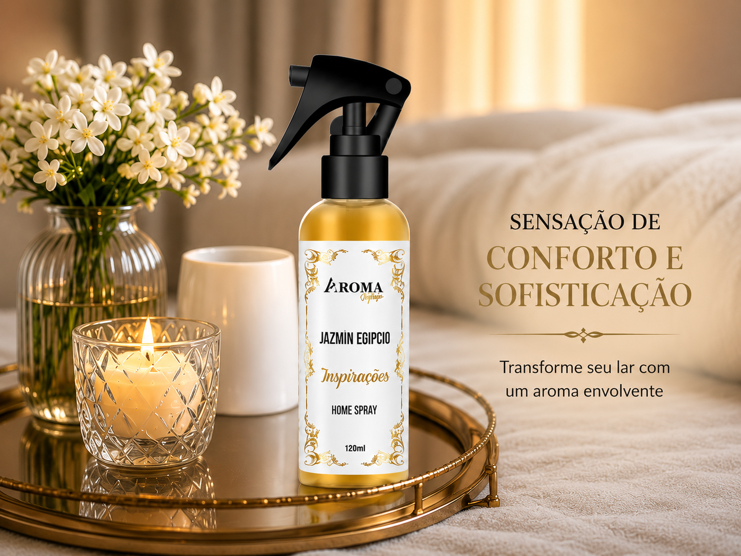 Home Spray Jasmim Egípcio 120ml – Aromatizador de Ambientes Inspirações