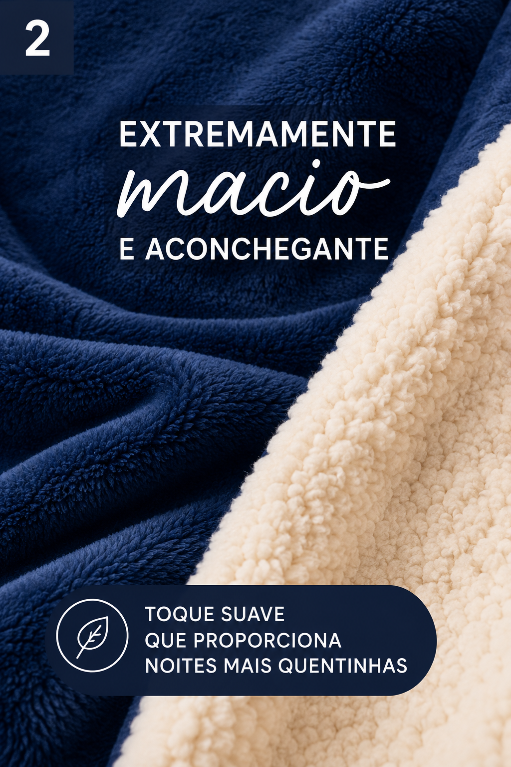 Coberdrom Queen Everest Sherpa Azul Marinho Ultra Macio