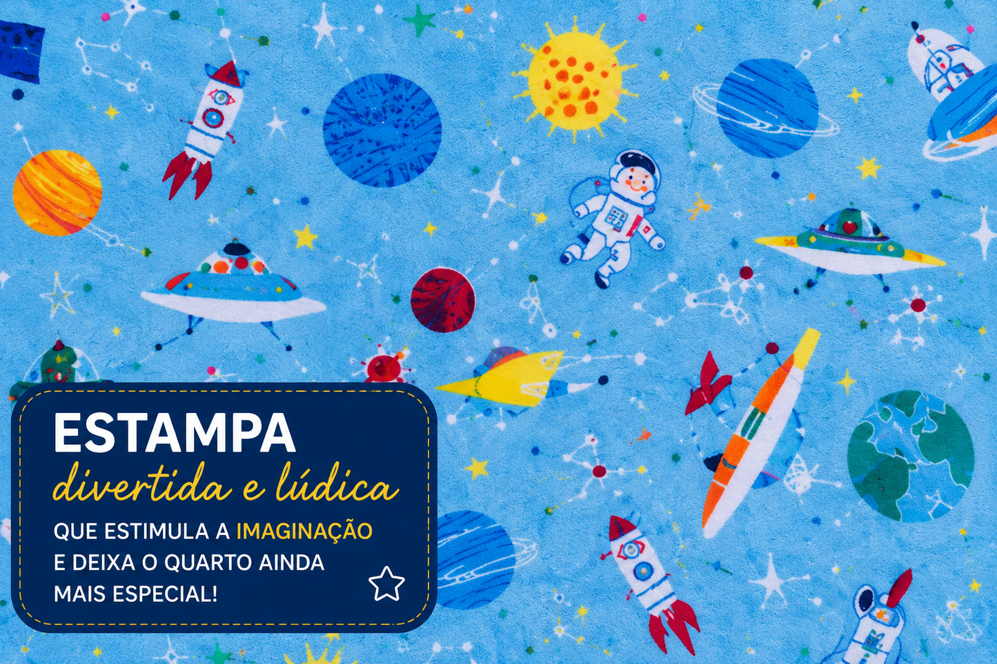Manta Flannel Infantil Astronauta 2,40x1,50 Ultra Macia
