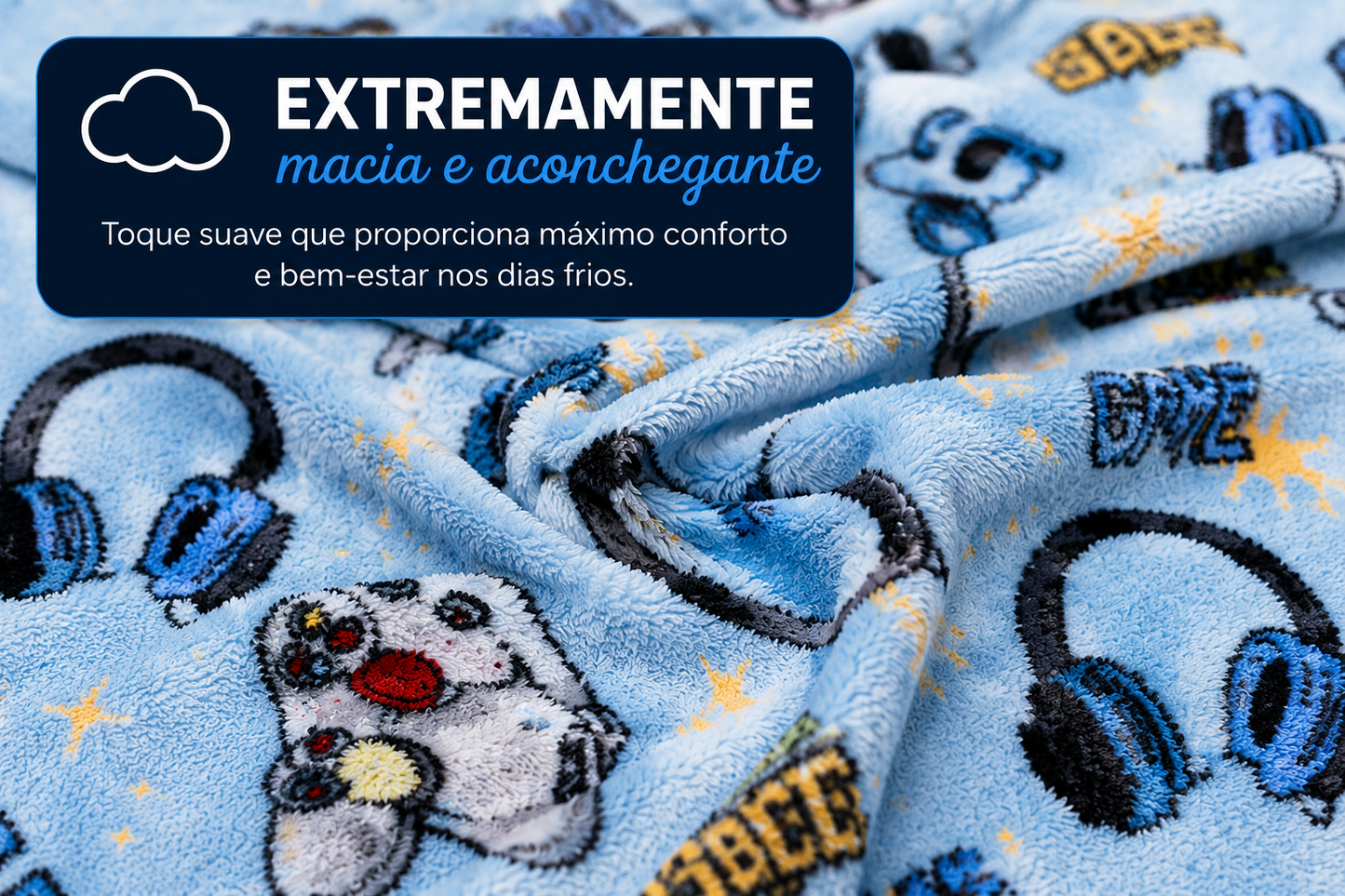 Manta Flannel Infantil Game 2,40x1,50 Ultra Macia