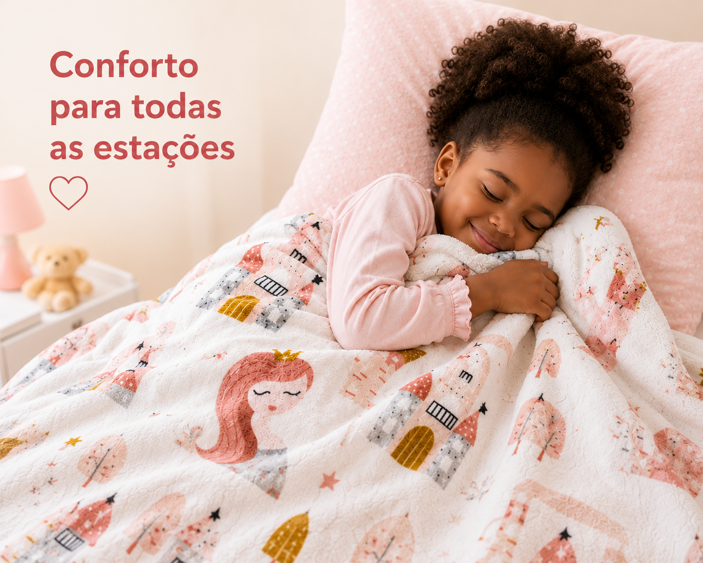 Manta Flannel Infantil Little Princess 2,40m x 1,50m | Bee Zen