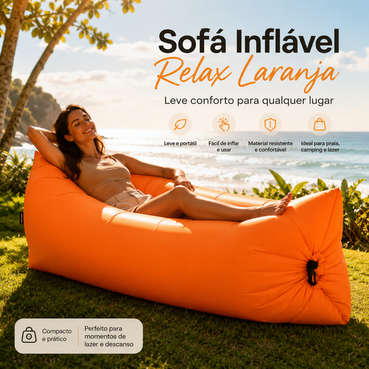 Sofá Inflável Relax Laranja