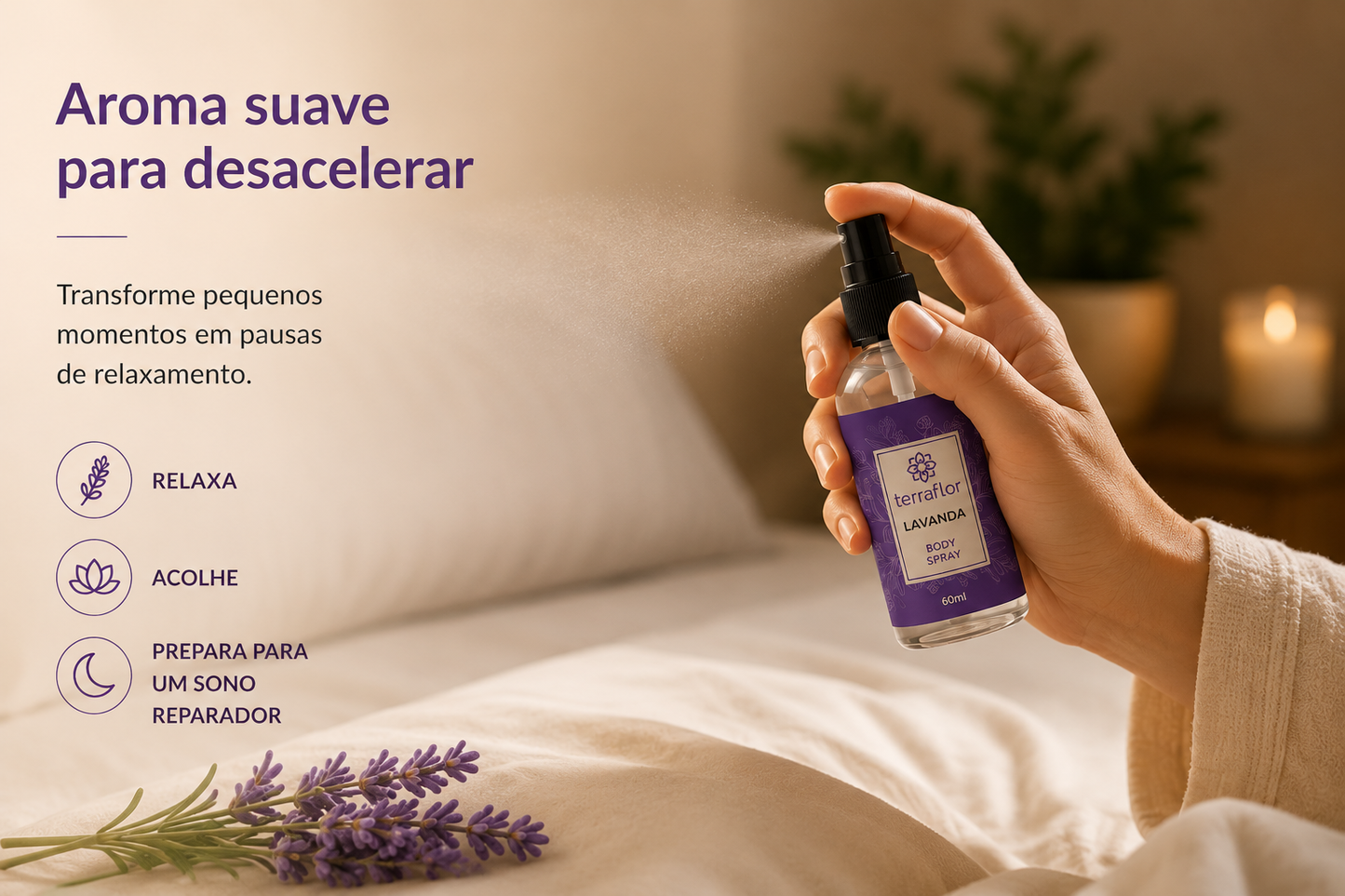 Body Spray de Lavanda 60ml – Terra Flor
