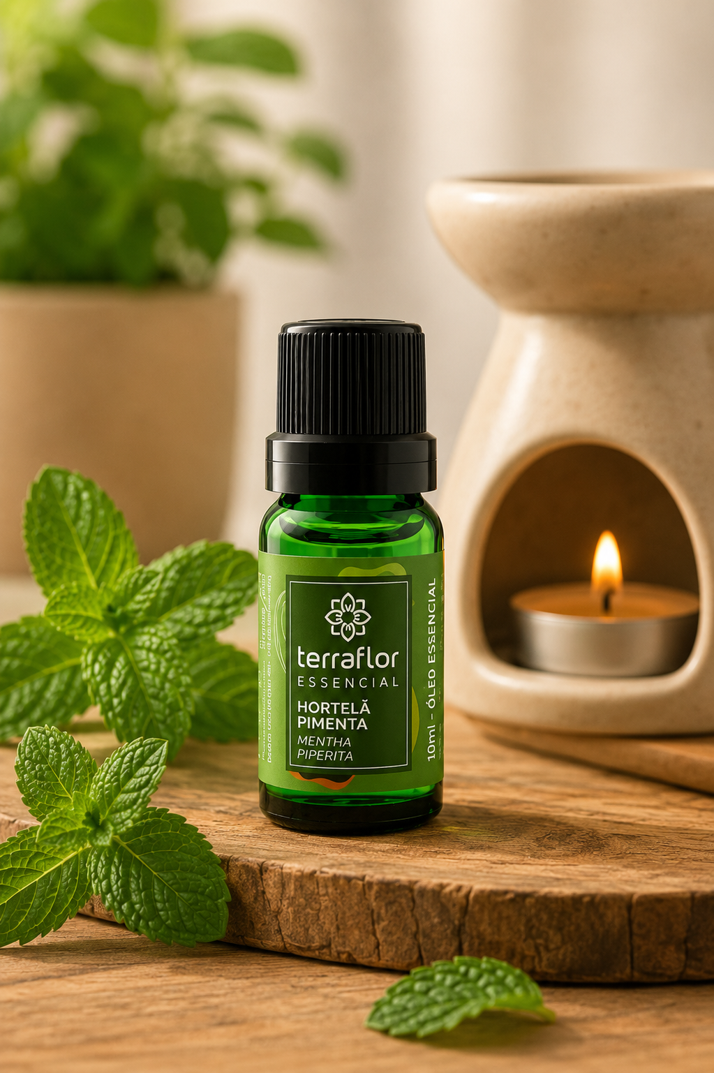 Óleo Essencial de Hortelã-Pimenta Terra Flor 10ml (Mentha Piperita) 100% Puro