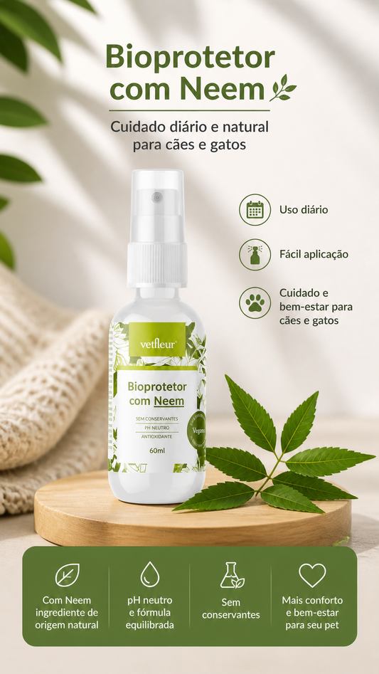 Spray Natural Vetfleur Neem 60ml para Cães e Gatos – Higiene e Proteção para Pets 1