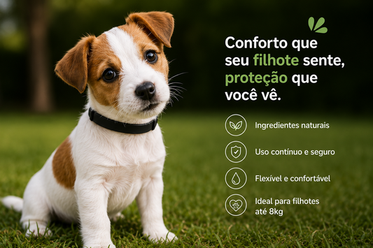 Coleira Natural ZenPet com Neem e Erva de Santa Maria para Cães Filhotes até 8kg 2