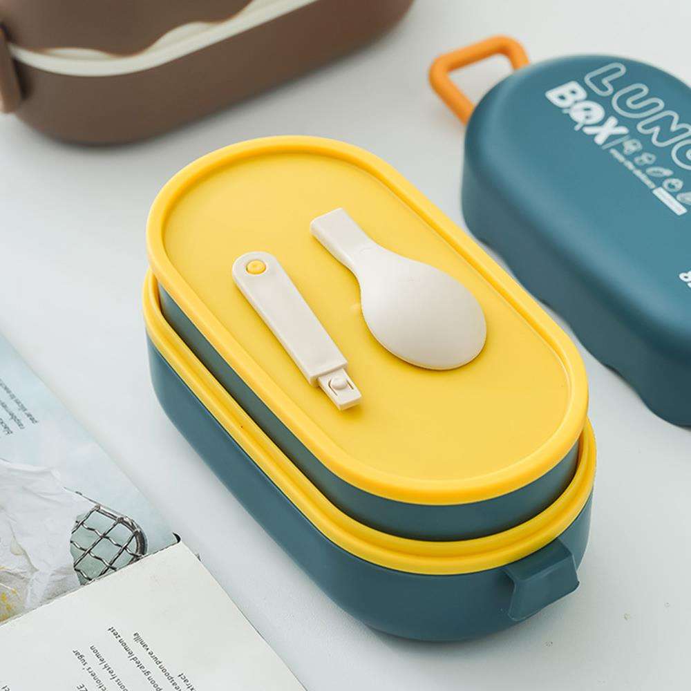 Marmita Lunch Box 850ml com Divisórias e Talheres BPA Free Azul 4