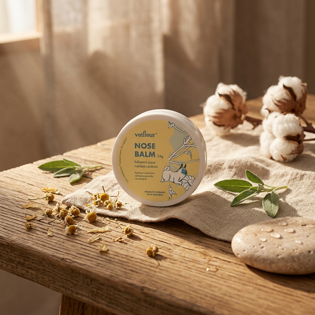 Nose Balm Vetfleur 24g – Hidratante Natural para Nariz de Cães | Vegano e Sem Óleo Essencial — Bee Zen (lifestyle-beneficio)