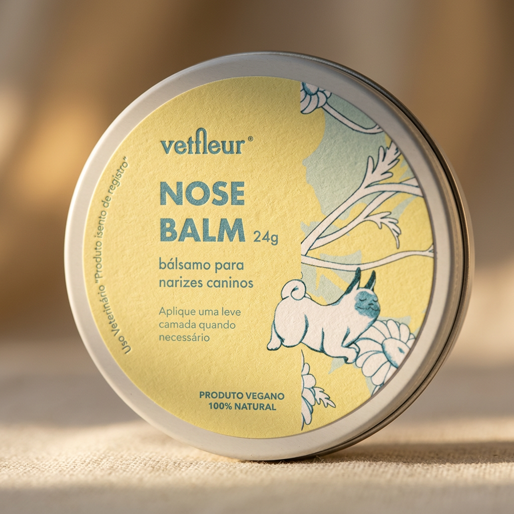 Nose Balm Vetfleur 24g – Hidratante Natural para Nariz de Cães | Vegano e Sem Óleo Essencial — Bee Zen (macro-detalhe)